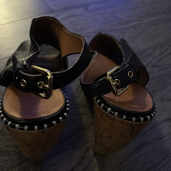 Dolce Vita Prema Platform Peep Toe Wedges Black Leather Size 9 - Picture 15 of 16